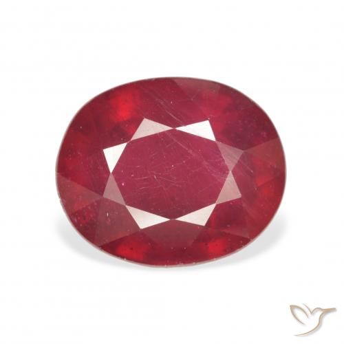 6.03ct 天然 ミディアムレッド ルビー, 楕円形, VS