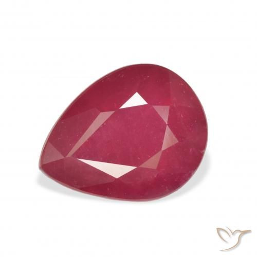 4.56ct 天然 ミディアムレッド ルビー, 洋梨の形, VS