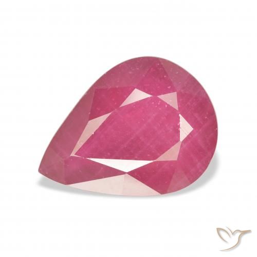 7.34ct 天然 ミディアムレッド ルビー, 洋梨の形, VS