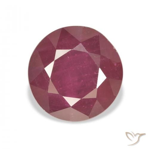 7.40ct 天然 濃い紅 ルビー, ラウンド, VS
