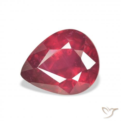 6.37ct 天然 濃い紅 ルビー, 洋梨の形, VS