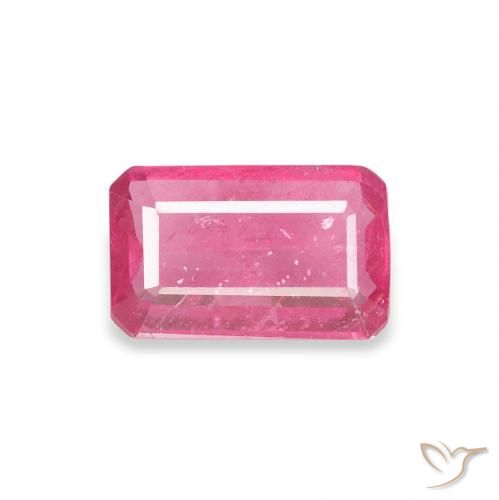 0.99ct 天然 ホットピンク ルビー, エメラルドカット, VS-SI