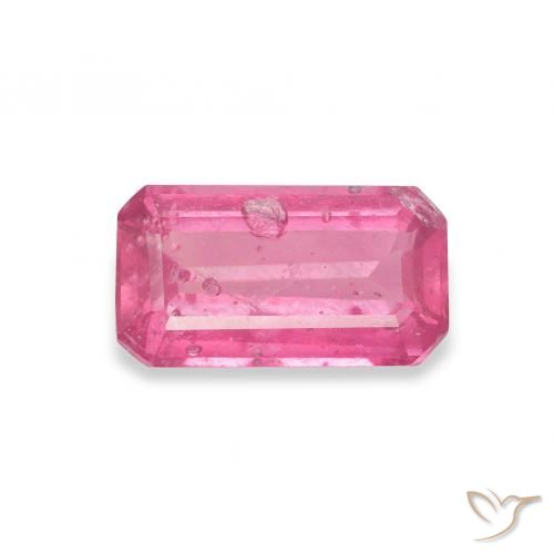 1.63カラットの天然Medium Dark-Pinkルビー、八角形 / エメラルドカット、SI