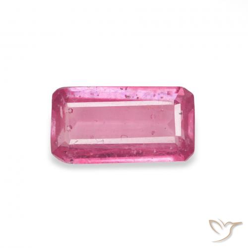 1.09ct 天然 ホットピンク ルビー, エメラルドカット, VS-SI