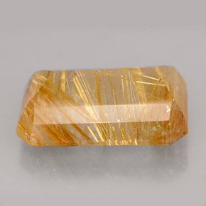 16.29カラットの天然無色＆ゴールドルチルクォーツ（19.6×14 mm・透明）