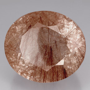 550.71カラットの天然ゴールデンブラウンルチルクォーツ（50.6×44.3 mm・透明）