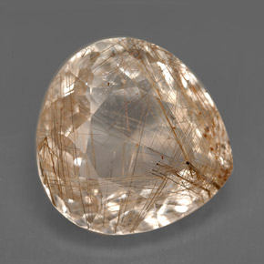 12.48カラットの天然無色ルチルクォーツ（16.7×16.3 mm・透明）