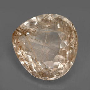12.48カラットの天然無色ルチルクォーツ（16.7×16.3 mm・透明）