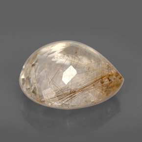 12.48カラットの天然無色ルチルクォーツ（16.7×16.3 mm・透明）