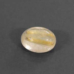1.50カラットの天然無色＆ゴールドルチルクォーツ（8×6.1 mm・透明）
