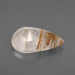 3.41カラットの天然無色ルチルクォーツ（13.4×8.5 mm・洋梨の形）