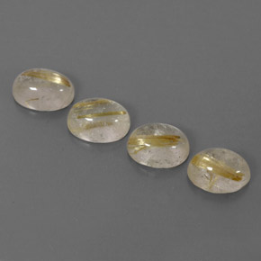カラットの天然無色＆ゴールドルチルクォーツ（8.1×6.1 mm・透明）