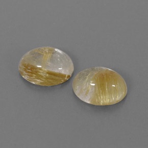 カラットの天然無色＆ゴールドルチルクォーツ（8.2×6.4 mm・透明）