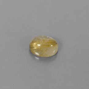1.73カラットの天然無色＆ゴールドルチルクォーツ（8.1×6.1 mm・透明）