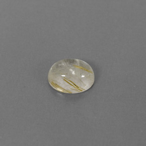 1.47カラットの天然無色＆ゴールドルチルクォーツ（7.9×6.2 mm・透明）