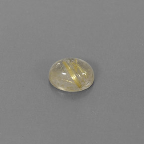 1.48カラットの天然無色＆ゴールドルチルクォーツ（7.9×6.2 mm・透明）