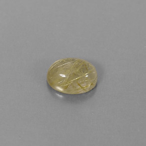 1.82カラットの天然無色＆ゴールドルチルクォーツ（8.6×6.4 mm・透明）