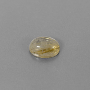 1.61カラットの天然無色＆ゴールドルチルクォーツ（8.5×6.3 mm・透明）