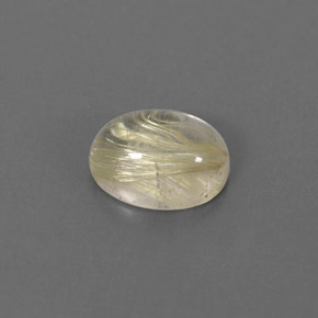 1.60カラットの天然無色＆ゴールドルチルクォーツ（8.3×6.2 mm・透明）
