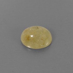 1.45カラットの天然無色＆ゴールドルチルクォーツ（8×6.2 mm・透明）