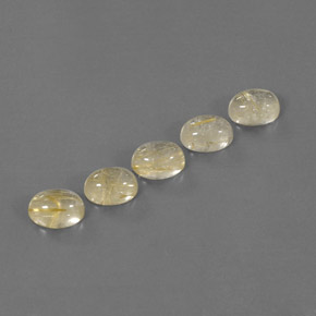 カラットの天然無色＆ゴールドルチルクォーツ（8.4×6.2 mm・透明）