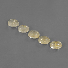 カラットの天然無色＆ゴールドルチルクォーツ（8.4×6.2 mm・透明）