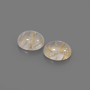カラットの天然無色＆ゴールドルチルクォーツ（8×6.3 mm・透明）