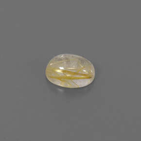 1.42カラットの天然無色＆ゴールドルチルクォーツ（8.1×6 mm・透明）