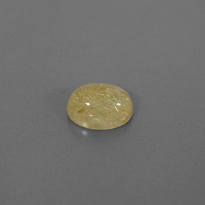 1.60カラットの天然無色＆ゴールドルチルクォーツ（8.3×6.2 mm・透明）