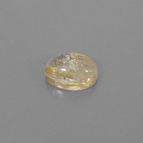 1.63カラットの天然無色＆ゴールドルチルクォーツ（8.4×6.3 mm・透明）