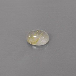 1.68カラットの天然無色＆ゴールドルチルクォーツ（8.3×6.3 mm・透明）