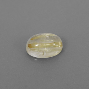 1.54カラットの天然無色＆ゴールドルチルクォーツ（8.4×6.2 mm・透明）