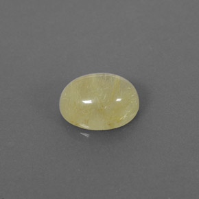 1.58カラットの天然無色＆ゴールドルチルクォーツ（8.1×6.1 mm・透明）