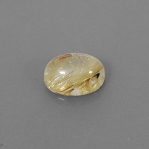 1.65カラットの天然無色＆ゴールドルチルクォーツ（8.3×6.3 mm・透明）