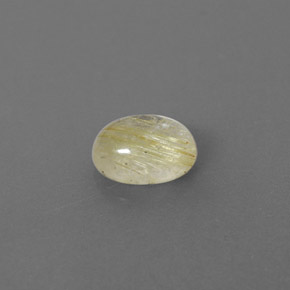1.40カラットの天然無色＆ゴールドルチルクォーツ（7.8×5.8 mm・透明）