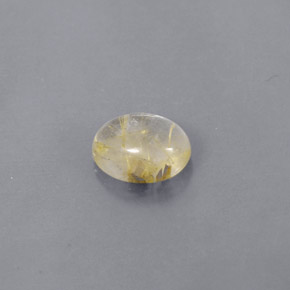 1.51カラットの天然無色＆ゴールドルチルクォーツ（8.2×6.5 mm・オーバルカット）