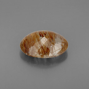 4.93カラットの天然無色＆ゴールドルチルクォーツ（13.4×10.4 mm・透明）