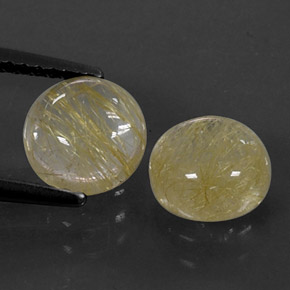 カラットの天然無色＆ゴールドルチルクォーツ（7.17 mm・透明）