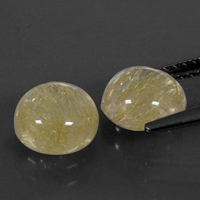 カラットの天然無色＆ゴールドルチルクォーツ（7.17 mm・透明）