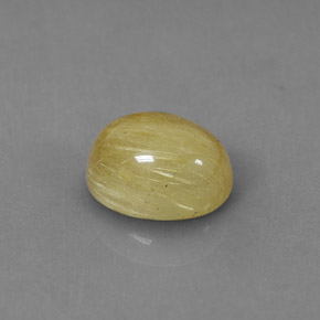 1.89カラットの天然無色＆ゴールドルチルクォーツ（8.3×6.6 mm・オーバルカット）