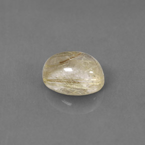1.54カラットの天然無色＆ゴールドルチルクォーツ（8×6.1 mm・透明）