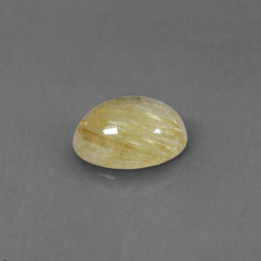 1.30カラットの天然無色＆ゴールドルチルクォーツ（8.1×6.2 mm・透明）