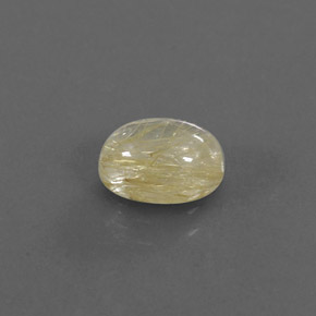 1.51カラットの天然無色＆ゴールドルチルクォーツ（8.1×6.2 mm・透明）