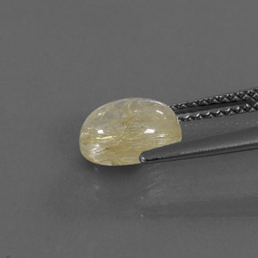 1.51カラットの天然無色＆ゴールドルチルクォーツ（8.1×6.2 mm・透明）