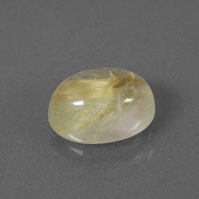 1.70カラットの天然無色＆ゴールドルチルクォーツ（8.4×6.3 mm・透明）