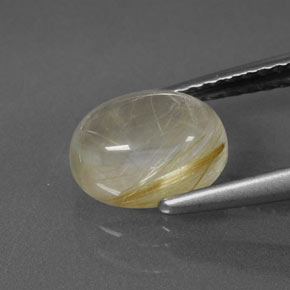 1.70カラットの天然無色＆ゴールドルチルクォーツ（8.4×6.3 mm・透明）