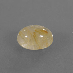 1.32カラットの天然無色＆ゴールドルチルクォーツ（8×6.2 mm・透明）
