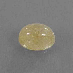 1.60カラットの天然無色＆ゴールドルチルクォーツ（8×6.3 mm・透明）