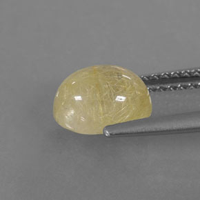 1.60カラットの天然無色＆ゴールドルチルクォーツ（8×6.3 mm・透明）