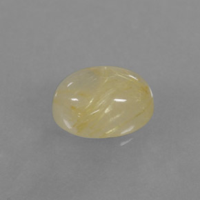 1.57カラットの天然無色＆ゴールドルチルクォーツ（8.2×6.1 mm・透明）